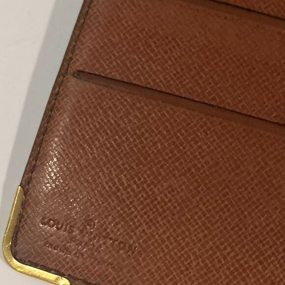 Authentic Louis Vuitton Brown Leather Long Monogram wallet Clutch - Picture 8 of 11